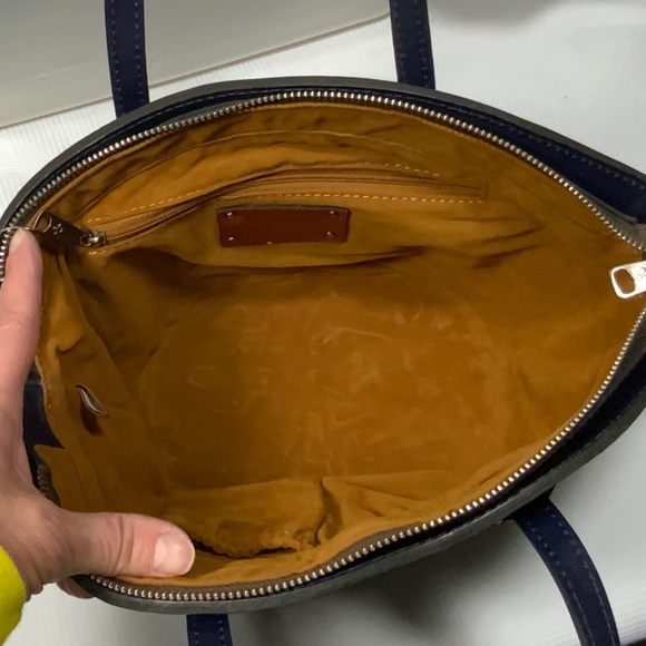 NWT - Patricia Nash Navy Blue Corallina Leather Tote Crossbody - Picture 7 of 12